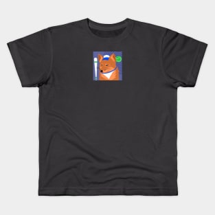 red fox character in cute box baseball Kids T-Shirt